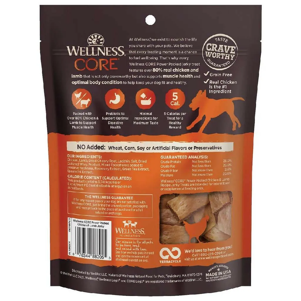 Wellness CORE Power Packed Chicken & Lamb Jerky Dog Treats (4 oz)