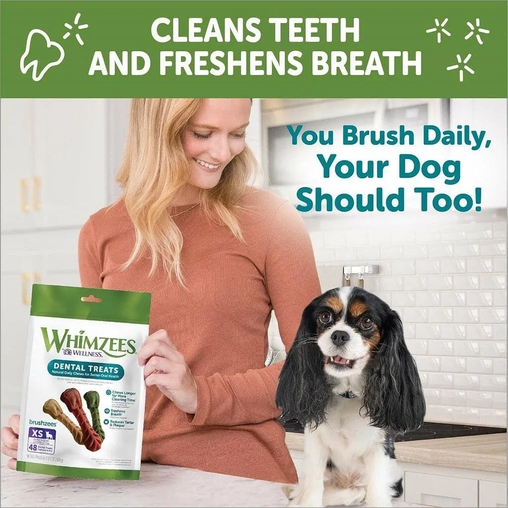 Whimzees Daily Use Pack Dental Treats For Dogs Extra Small Brushzees (7.4 oz)