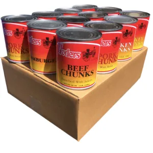 Yoder Canned Meats Premium Variety Pack (Beef, Chicken, Hamburger, Turkey, Pork, Pork Sausage) 12 Cans/Full Case